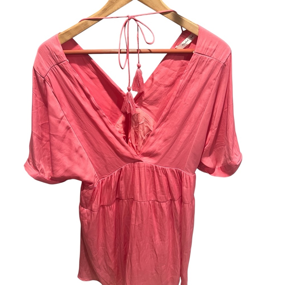 Mustard Seed Pink mocked waist tie back dress women’s‎ medium